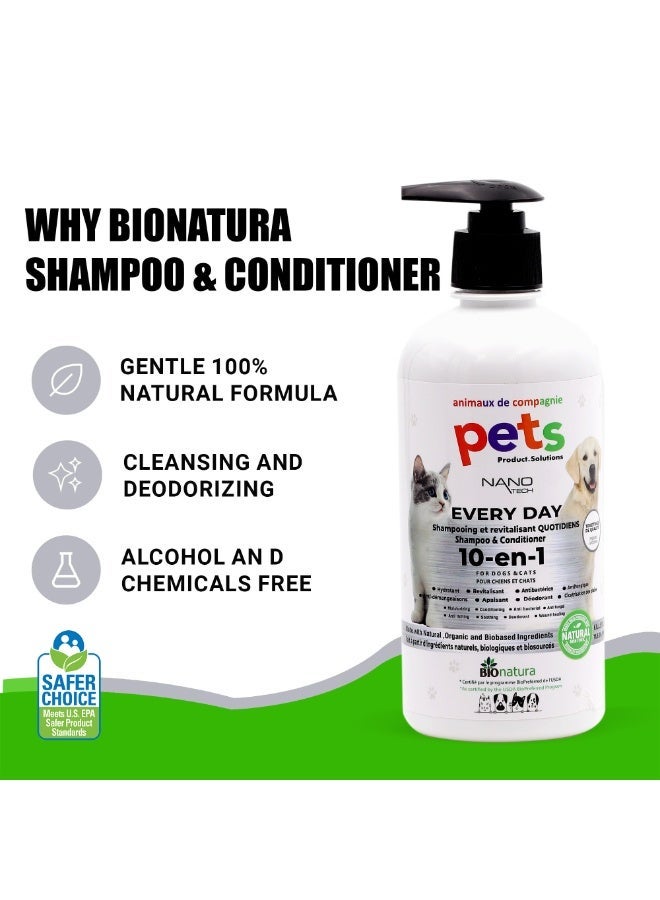 BioNatura شامبو وبلسم بيو ناتورا للحيوانات الأليفة عضوي 500 مل - زيت الزيتون وجوز الهند مع الجلسرين النباتي - شامبو حيوانات أليفة نباتي بالكامل - برائحة البابونج - Image 3