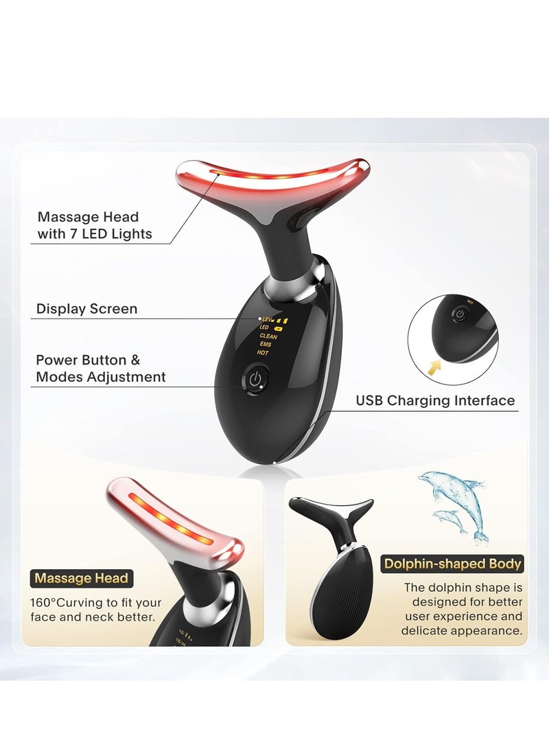 general 7-in-1 Face Neck Tightening Device, Wrinkle Removal Device, Face Neck Massager for Face Lift, Anti Aging, Black - Image 5