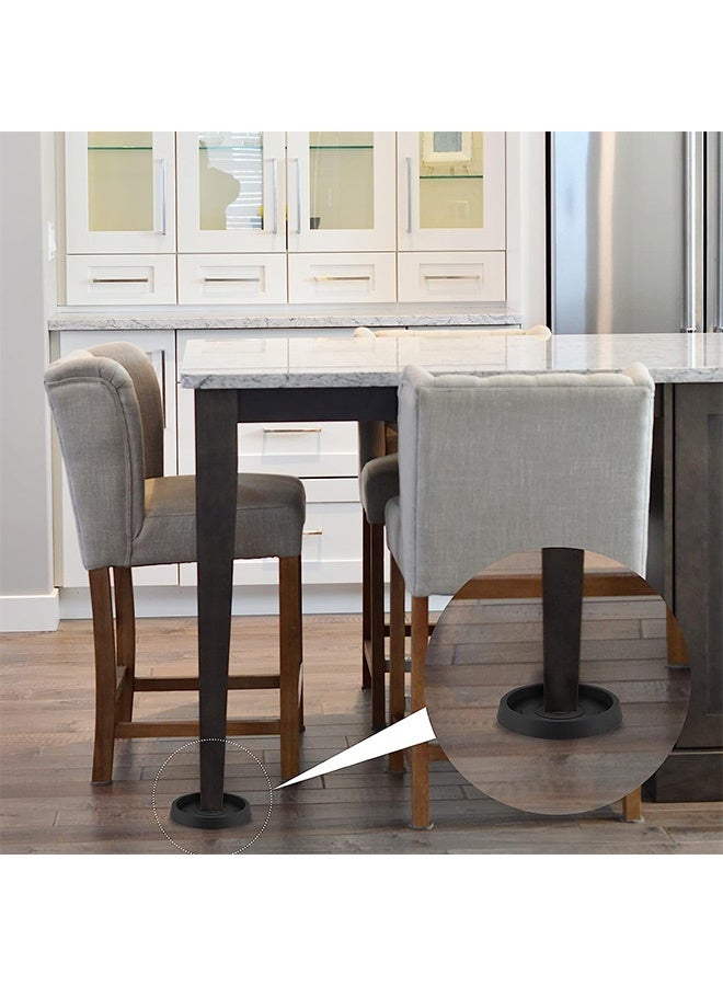 Peachjoy Furniture Non-Slip Caster Pad, Rubber Round Floor Protectors, Furniture Feet Chair Leg Mat for Bed Cabinet Sofa Chair Table Piano (Black), 4 Pcs - Image 2