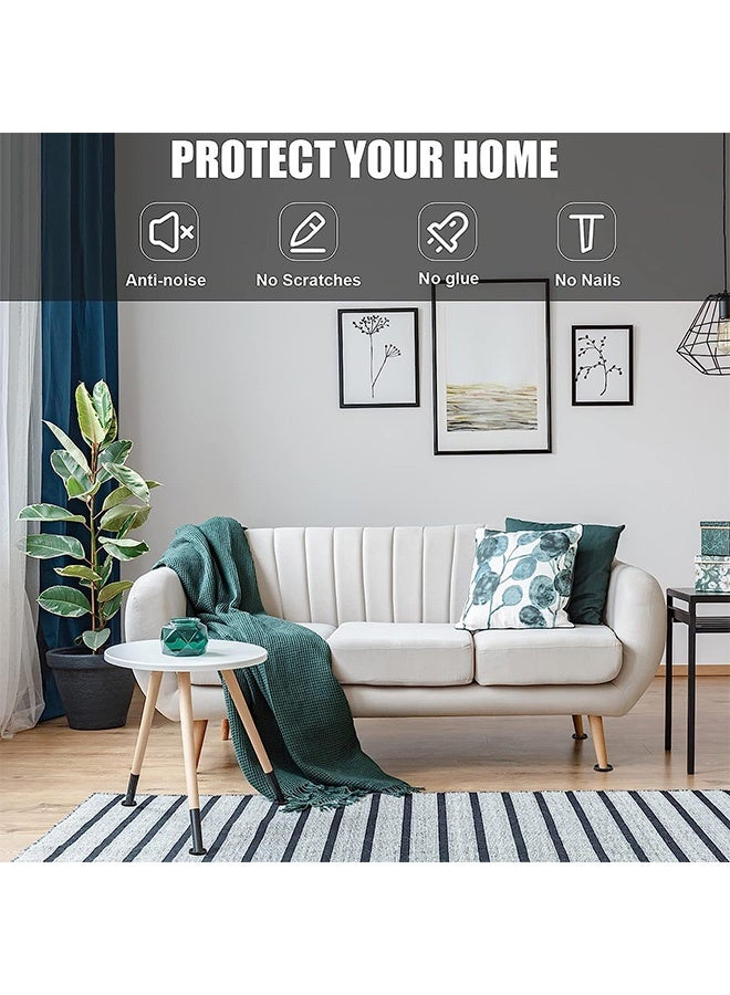 Peachjoy Furniture Non-Slip Caster Pad, Rubber Round Floor Protectors, Furniture Feet Chair Leg Mat for Bed Cabinet Sofa Chair Table Piano (Black), 4 Pcs - Image 5