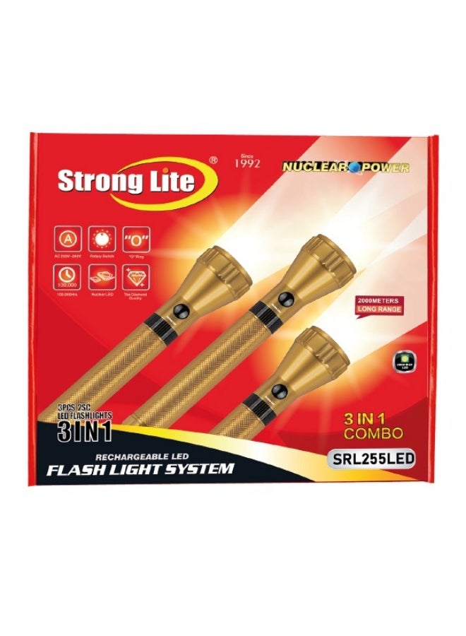 مصباح LED قابل لإعادة الشحن 3 في 1 من سترونج لايت SRL255