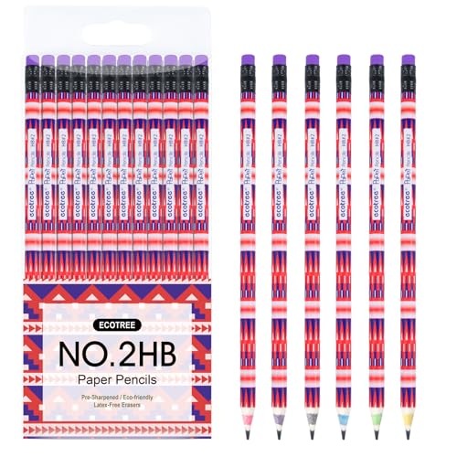 ECOTREE Pencils 2 PreSharpened Pencils for Kids Number 2 Pencil with Erasers for School Writing 12 Count - Image 1