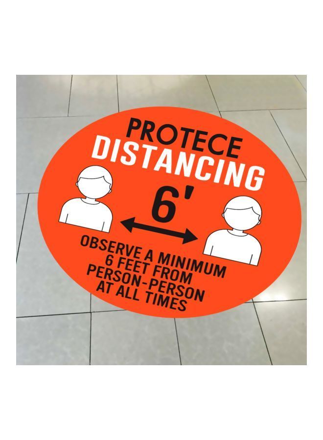 نيبمينينت لافتة أرضية بطبعة عبارة Protect Distancing" البرتقالي/الأسود/ الأبيض 27.94سم  - Image 4
