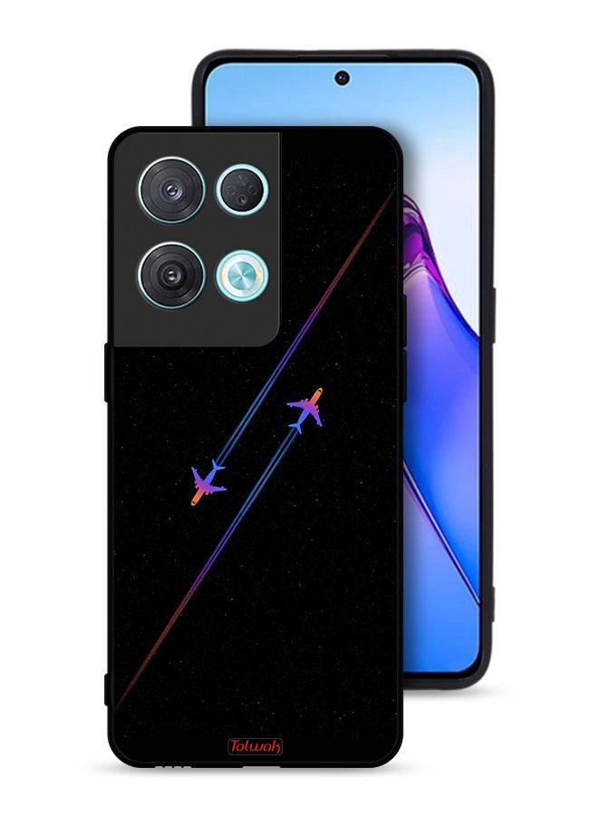 Tolwak Oppo Reno8 Pro 5G Protective Case Cover Airplanes Art - Image 1