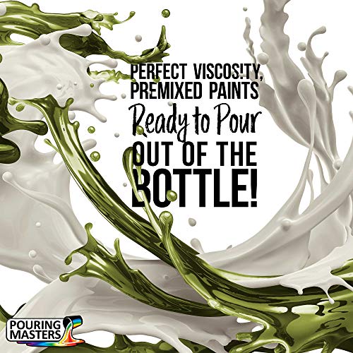 POURING MASTERS Olive Green Acrylic Ready to Pour Pouring Paint - Premium 8-Ounce Pre-Mixed Water-Based - for Canvas, Wood, Paper, Crafts, Tile, Rocks and More - Image 2