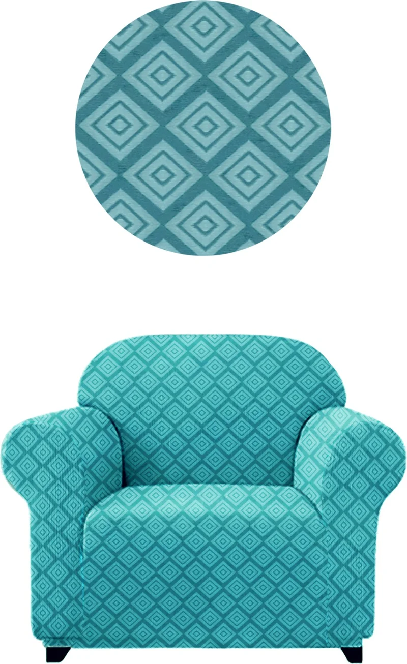 الجيار Jacquard Sofa, Sofa, Sofa Bed Cover, Large Diamond Pattern, Flexible, Without Skirt, For Single (Armchair)