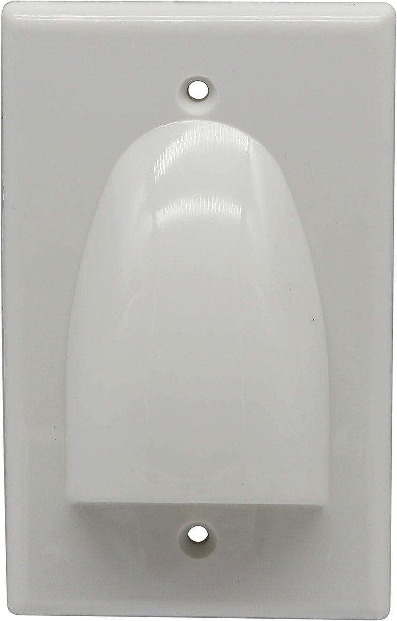 zdyCGTime Bulk Nose Faceplate Wall Plate for Cabling 1 Gang Cable Plate Internal Management Convex Audio Video Cable Pass Through Nose Plate White (2 Pack) - Image 3