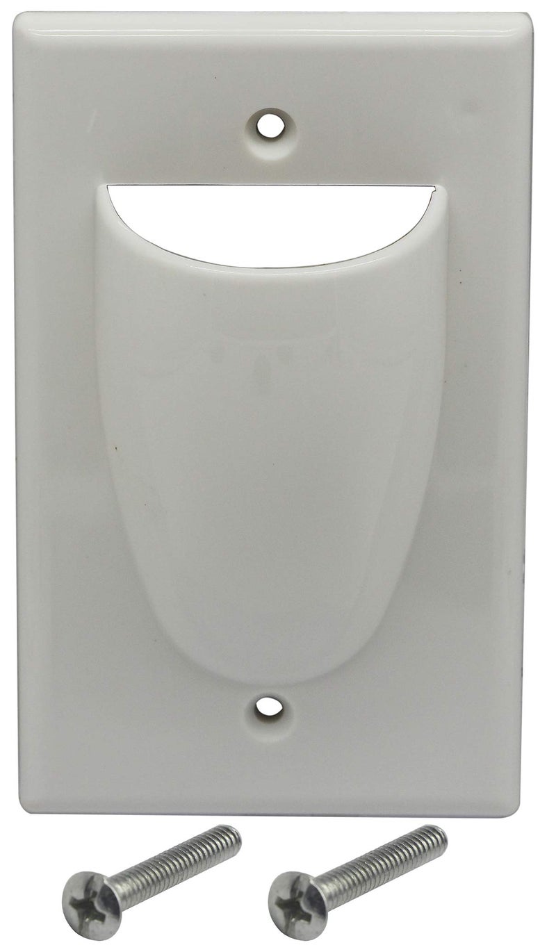 zdyCGTime Bulk Nose Faceplate Wall Plate for Cabling 1 Gang Cable Plate Internal Management Convex Audio Video Cable Pass Through Nose Plate White (2 Pack) - Image 4