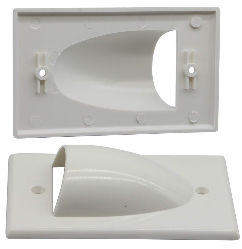 zdyCGTime Bulk Nose Faceplate Wall Plate for Cabling 1 Gang Cable Plate Internal Management Convex Audio Video Cable Pass Through Nose Plate White (2 Pack) - Image 5