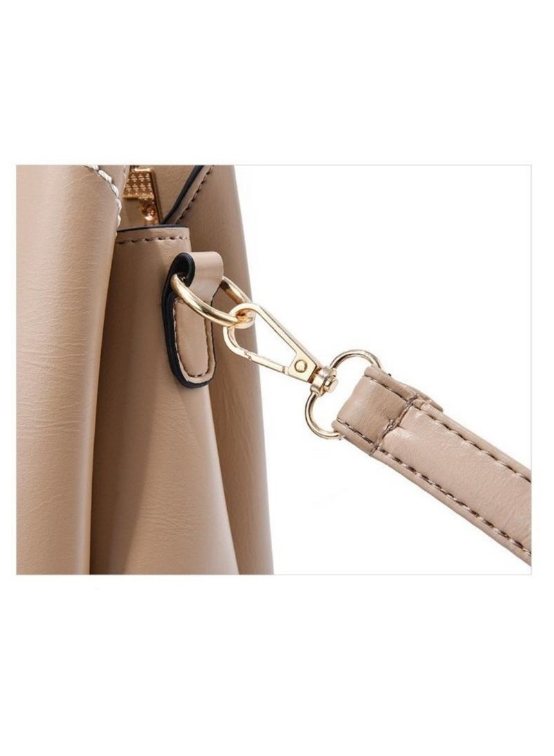 حقيبة كتف المرأة القابلة للتعديل والقابلة للفصل ، حقيبة اليد الرائعة ذات الطبقة المتعددة مع فتحة السوستة وتصميم الختام - Image 3