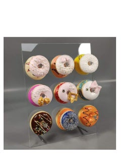 Excefore Reusable Acrylic Donut Wall Display Stand On Table, Crystal Clear Handmade Donut Holder for Baby Showers, Birthday, Holiday Gathering, Donut Party Decorations and More, 9 Pillars  - Image 1