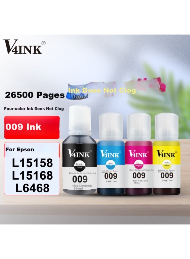 V4ink 009 Ink Suitable For Epson 6468 Ink, Four Colors L15168 Ink, L15158 Printer Ink, L6558 L6578 L15150 L6468 Epson Printer Ink 009 - Image 1