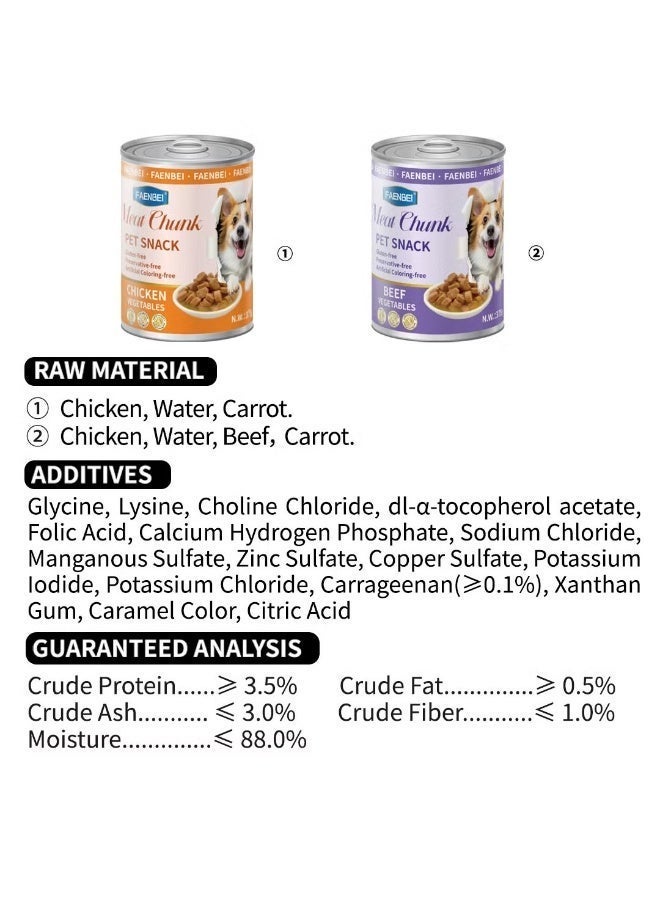 FAENBEI Meat Chunk Dog Wet Food 375g x 24 Cans – Nutritious Canned Dog Food – Soft Chunky Dog Meal for All Breeds – Chicken & Vegetables / Beef & Vegetables - Image 4