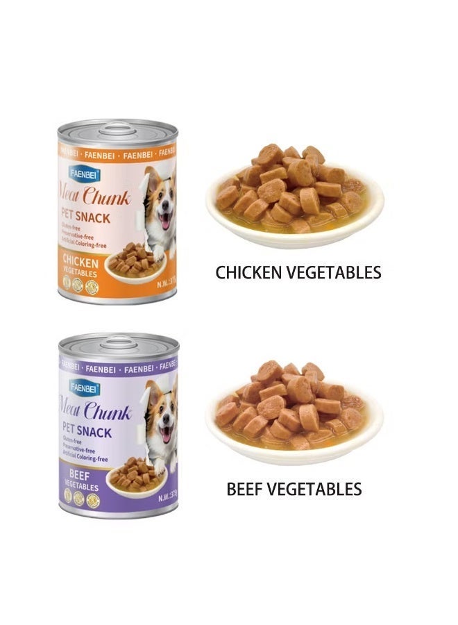 FAENBEI Meat Chunk Dog Wet Food 375g x 24 Cans – Nutritious Canned Dog Food – Soft Chunky Dog Meal for All Breeds – Chicken & Vegetables / Beef & Vegetables - Image 5