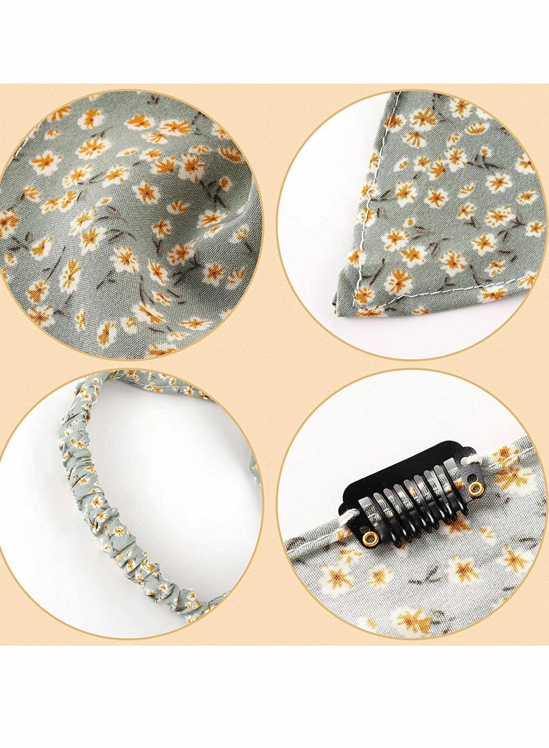 SOLARAE 6 Pieces Floral Elastic Hair Scarf Headband Chiffon Kerchief Elastic Floral Printed Turban Boho Headbands Hair Bandanas with Hair Clips for Women Girls Hair Accessories Classic Floral Pattern - Image 2