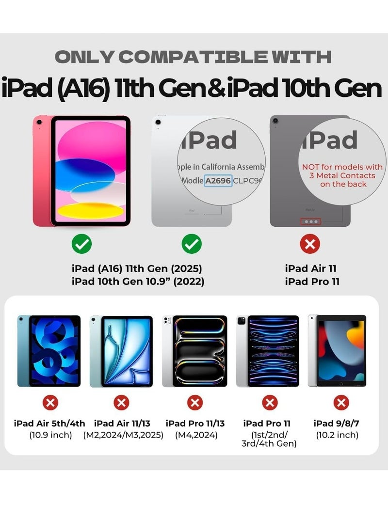 QPHWHFQ - 【Arabic & English】Magic Keyboard for iPad 11th(A16, 2025)/ iPad 10th Gen 10.9", iPad Keyboard Case with Multi-Touch Trackpad, 7-Color Backlight, Floating Cantilever Stand, Digital Display - Image 1