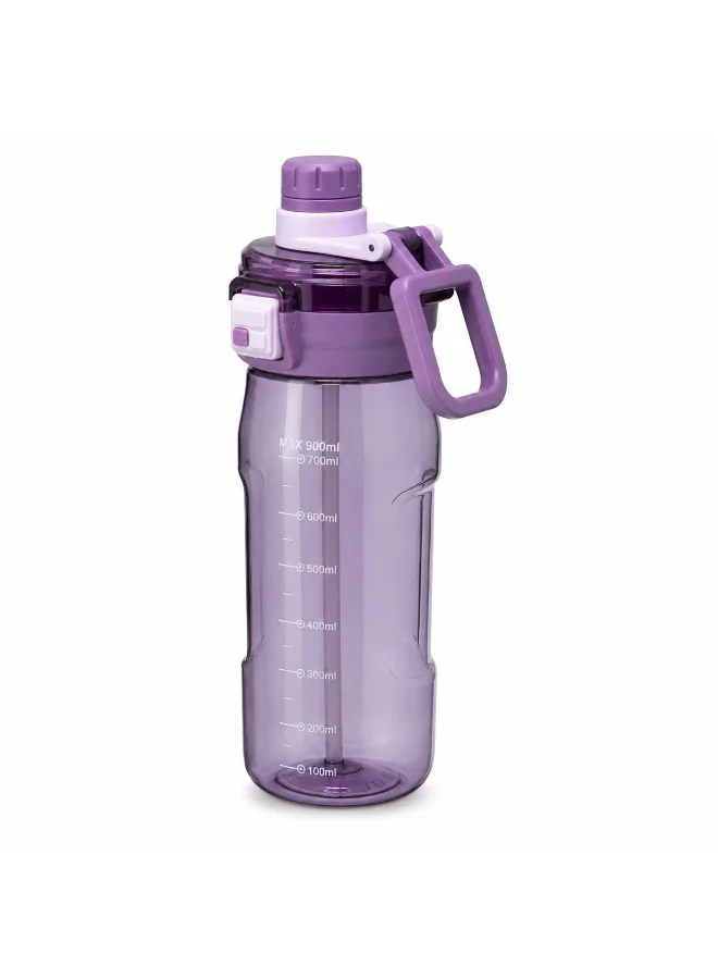 Lumberjack Lumberjack 900ml Water Bottle with Carry Handle, 2-Way Drinking, One-Touch Lock, Straw & Wide Mouth, Reusable Sports Bottle for Gym, School & Travel