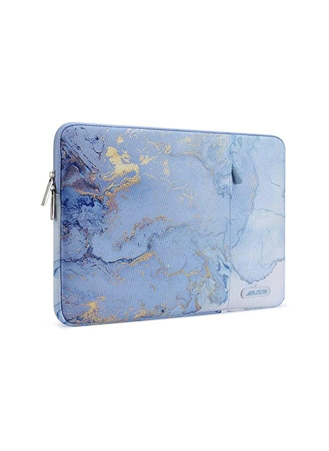 Mosiso Laptop Sleeve Case Compatible With Macbook Air 11, 11.6-12.3 Inch Acer Chromebook R11/Hp Stream/Samsung/Asus/Surface Pro X/7/6/5/4/3, Polyester Vertical Watercolor Marble Bag, Blue  - Image 2