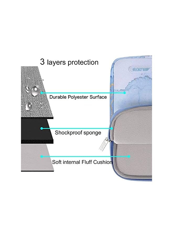 Mosiso Laptop Sleeve Case Compatible With Macbook Air 11, 11.6-12.3 Inch Acer Chromebook R11/Hp Stream/Samsung/Asus/Surface Pro X/7/6/5/4/3, Polyester Vertical Watercolor Marble Bag, Blue  - Image 4