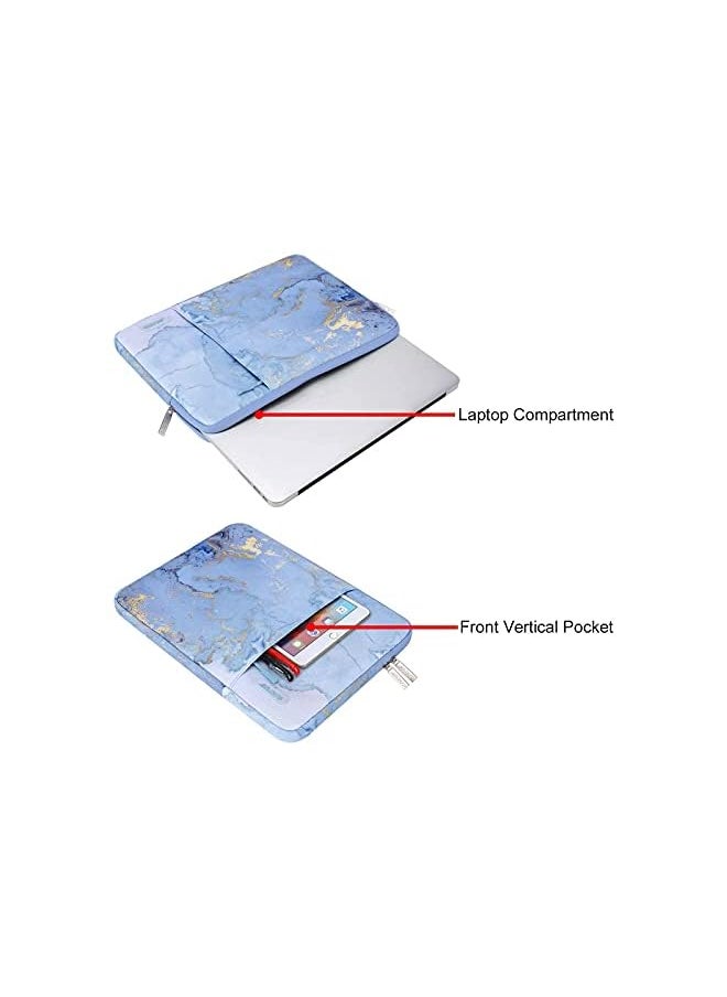Mosiso Laptop Sleeve Case Compatible With Macbook Air 11, 11.6-12.3 Inch Acer Chromebook R11/Hp Stream/Samsung/Asus/Surface Pro X/7/6/5/4/3, Polyester Vertical Watercolor Marble Bag, Blue  - Image 5