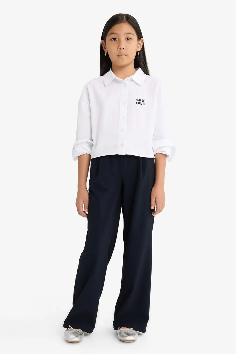 ديفاكتو Girl Straight Wide Leg Trousers