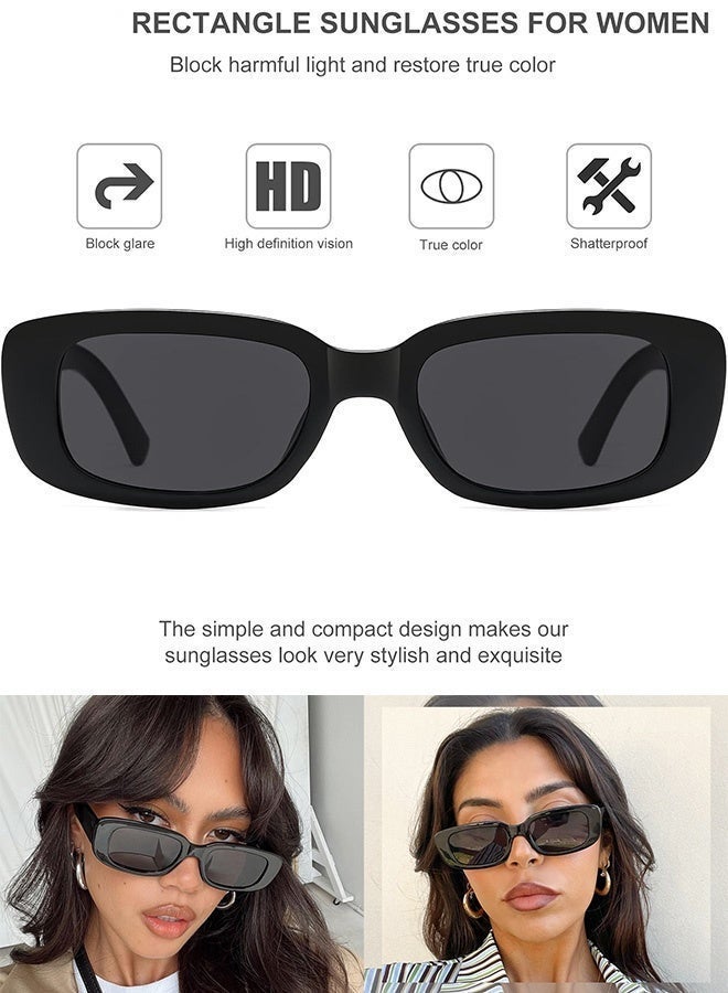 سِيكجُوك نظارات شمسية مستطيلة للرجال والنساء نسائية ورجالية نسائيه رجاليه بإطار صغير عصرية وموضة بحماية من الأشعة فوق البنفسجية هذه النظارات الشمسية تتميز بتصميم نظارة شمسيه نظاره وتشمل نضارات نساءيه رجالي نضرات رجال أسود - Image 4