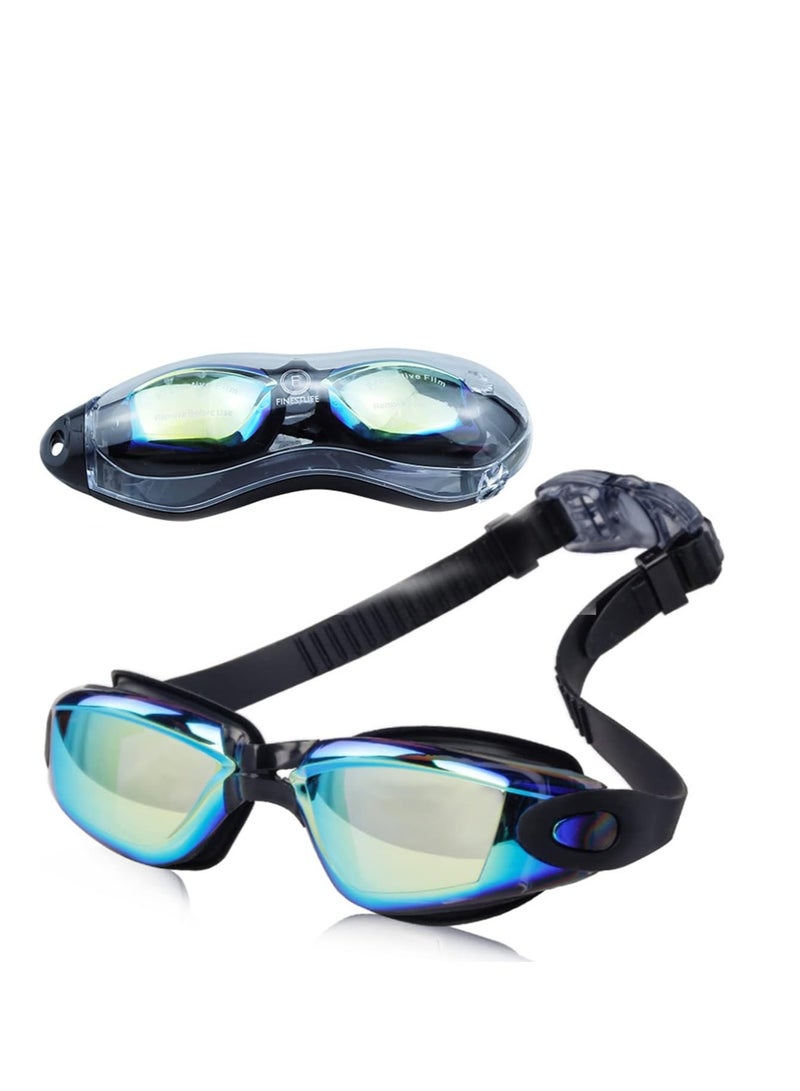 ECVV Anti Fog Swimming Goggles No Leaking UV Protection Swim Glasses Fits For Women Men Adult Youth Kids, Wide View Swim Goggles with Adjustable Strap - Image 1