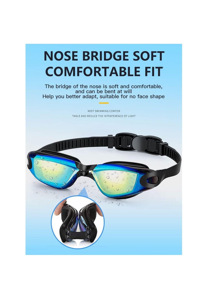 ECVV Anti Fog Swimming Goggles No Leaking UV Protection Swim Glasses Fits For Women Men Adult Youth Kids, Wide View Swim Goggles with Adjustable Strap - Image 2