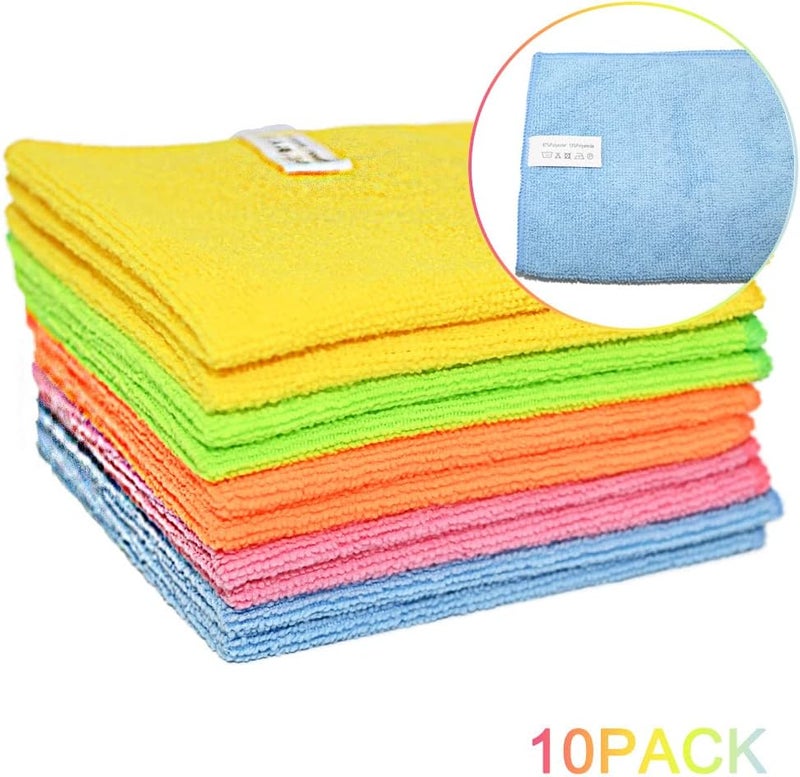 RAM ONLINE 10 Pack Reusable Microfiber Cleaning Cloths - 12.6" x 12.6" - Image 2