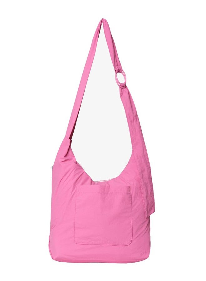 Thread Wallets Slouchy Bag for Women & Men - Crescent Sling Bag with Adjustable Strap and Zip Pocket, Unstructured & Foldable (Bubblegum, Large) - Image 1