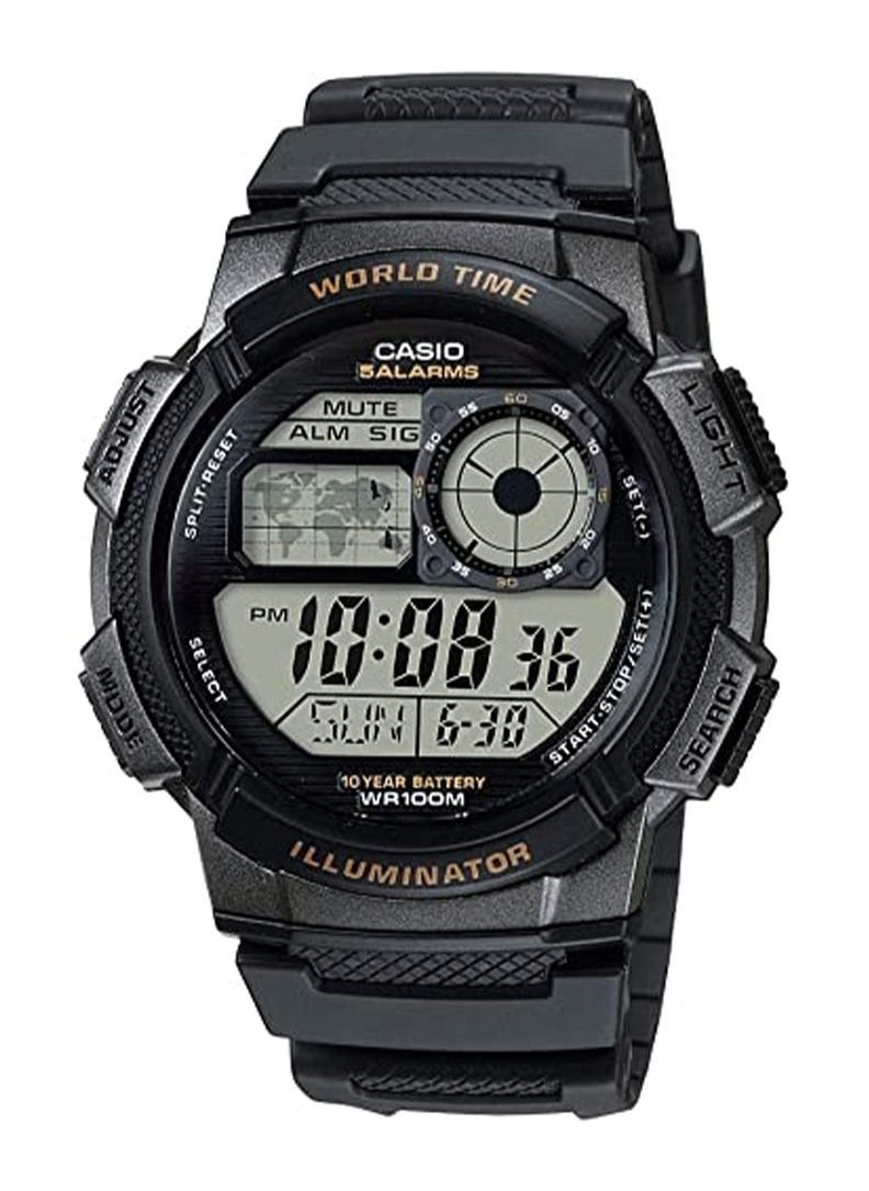 CASIO Men's Youth Water Resistant Digital Watch AE-1000W-1AVDF - 48 mm - Black  - Image 1