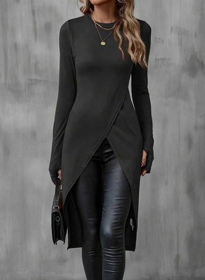 تايك تو بلوزة بأكمام طويلة وغير متماثل