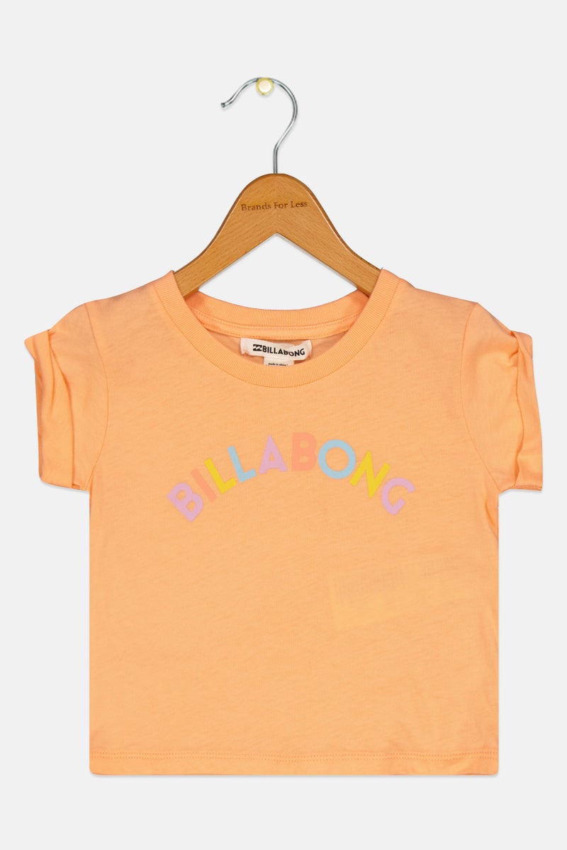 Billabong Toddlers Girl Brand Logo T-Shirts, Orange - Image 1
