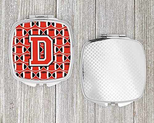 Caroline's Treasures CJ1067-DSCM Letter D Football Scarlet and Grey Compact Mirror Decorative Travel Makeup Mirror for Women Girls Gifts Pocket Makeup Mirror Folding Handheld - Image 4