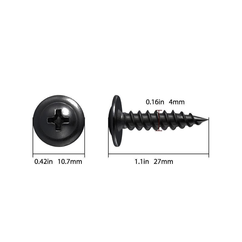 Wensilon Store (250 pcs)#8×1" Black Truss Head Wood Screws Quick Metal Self Tapping Zinc Oxide - Image 2