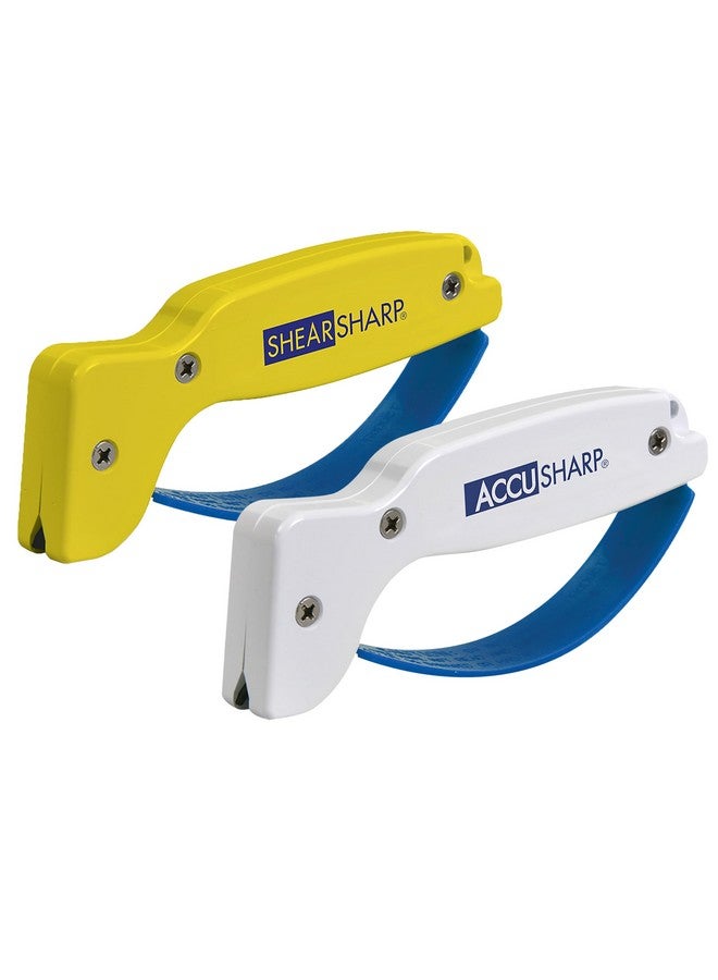 AccuSharp Hand-Held Carbide Blade Sharpener & ShearSharp Scissor Sharpener, Restores and Hones Straight & Serrated Knives, Revives the Edge of General Purpose Scissors - Image 1