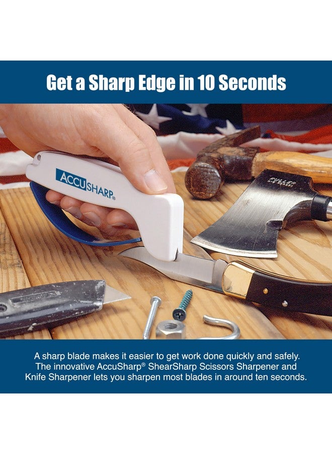 AccuSharp Hand-Held Carbide Blade Sharpener & ShearSharp Scissor Sharpener, Restores and Hones Straight & Serrated Knives, Revives the Edge of General Purpose Scissors - Image 3