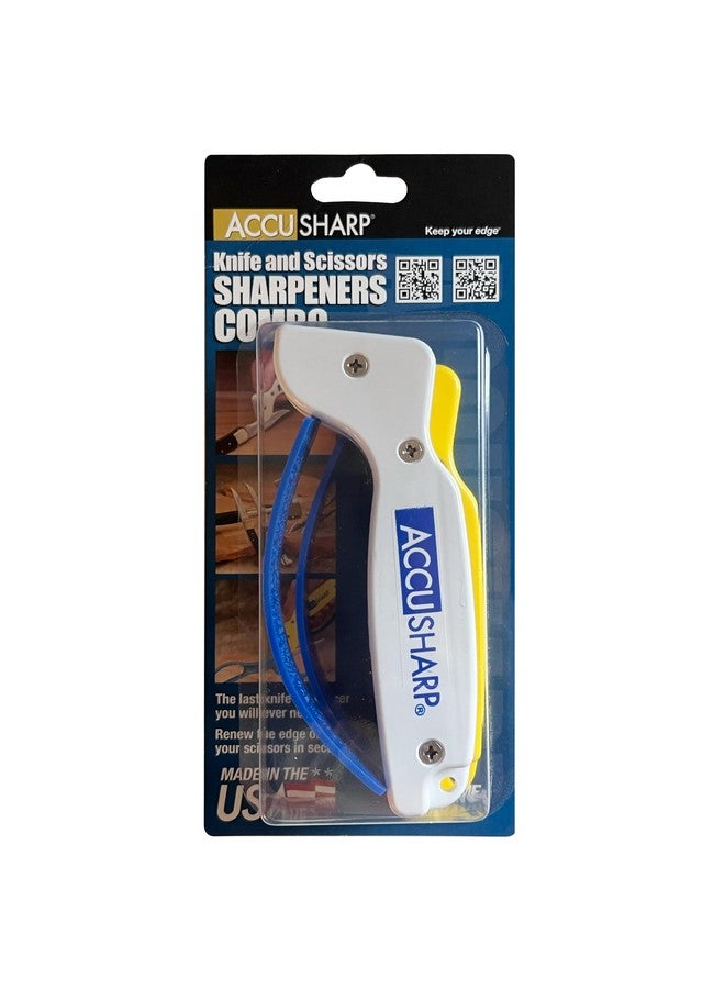 AccuSharp Hand-Held Carbide Blade Sharpener & ShearSharp Scissor Sharpener, Restores and Hones Straight & Serrated Knives, Revives the Edge of General Purpose Scissors - Image 2