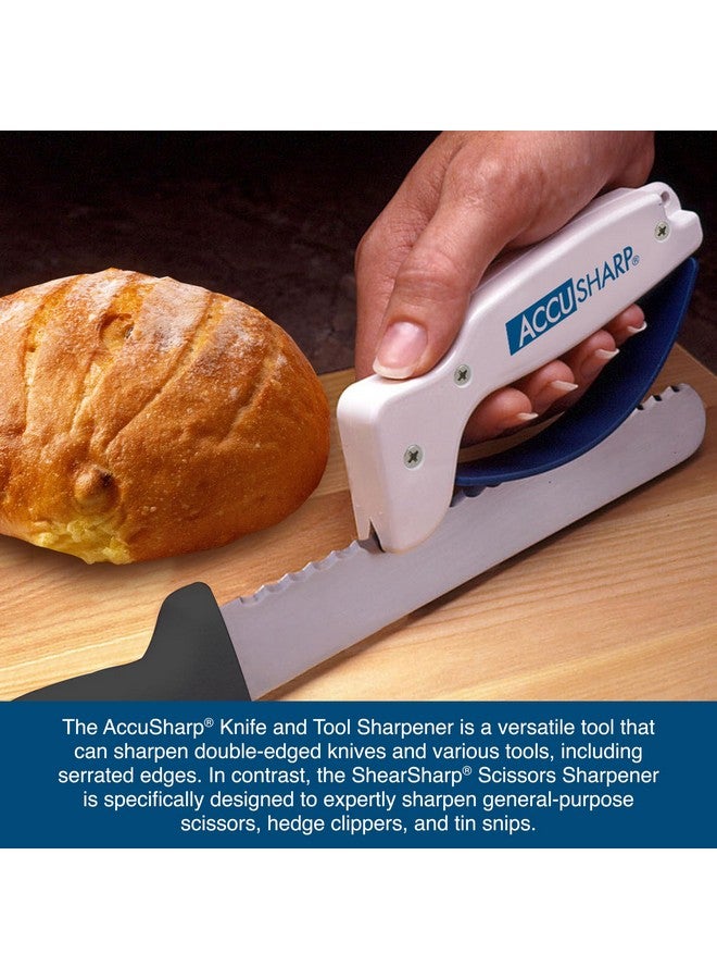 AccuSharp Hand-Held Carbide Blade Sharpener & ShearSharp Scissor Sharpener, Restores and Hones Straight & Serrated Knives, Revives the Edge of General Purpose Scissors - Image 5