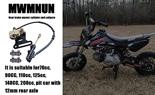 MWMNUN 12mm rear disc hydraulic brake master cylinder caliper Compatible with 70cc 90cc 110cc 125cc 140cc 150cc SSR Baja apollo Taotao Coolster Roketa SDG 107 Pitster Pro Atomik Sikk Chinese Pit Dirt Bike - Image 5