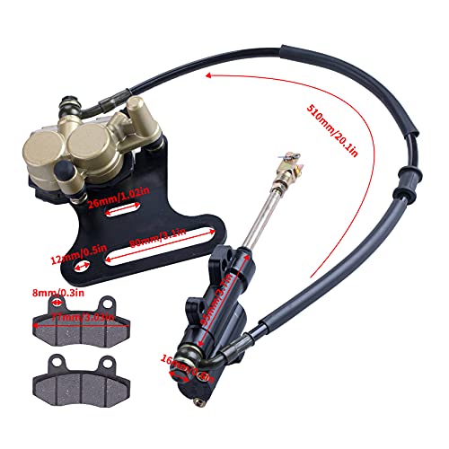 MWMNUN 12mm rear disc hydraulic brake master cylinder caliper Compatible with 70cc 90cc 110cc 125cc 140cc 150cc SSR Baja apollo Taotao Coolster Roketa SDG 107 Pitster Pro Atomik Sikk Chinese Pit Dirt Bike - Image 3