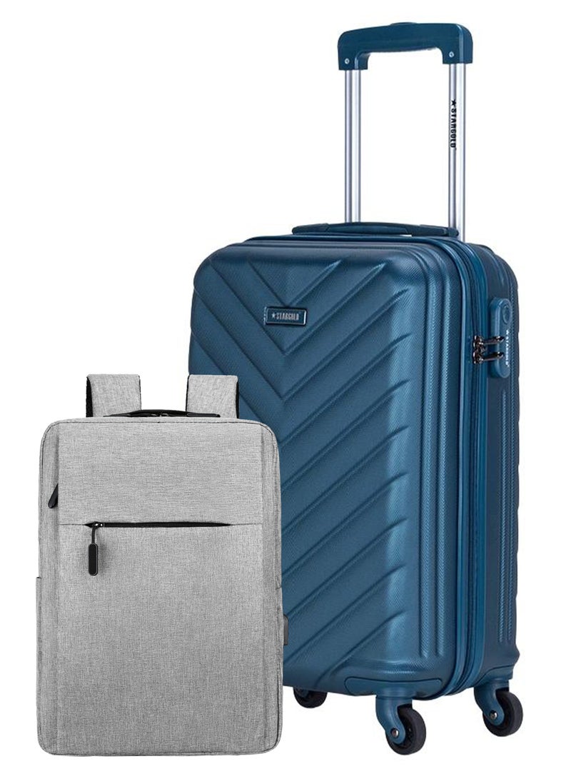 STARGOLD 20-Inch Carry-On Luggage with Free Laptop Backpack – Lightweight Hard Shell Suitcase, ABS Unbreakable Travel Bag with 360° Rotating Wheels & Combination Lock