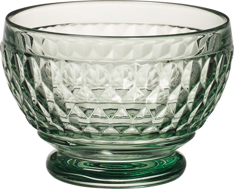 Villeroy & Boch Boston Colored Individual Bowl, Green, 4.5" Diamond Faceted Crystal - Image 1