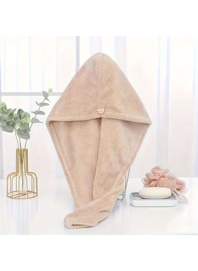 Blue Microfiber Hair Towel Wrap Super Absorbent Quick Dry Button Closure For Women - Image 3