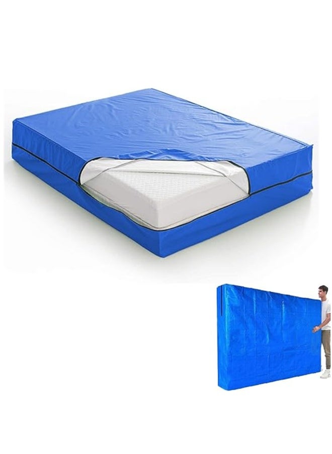Mattress Bag, Mattress Encasement for Moving and Storage, Reusable Mattress Protector Cover Fits Different Size Mattresses, Waterproof Extra Thick Moving Mattress Case with Zipper (Blue 200*120*30cm） - Image 1