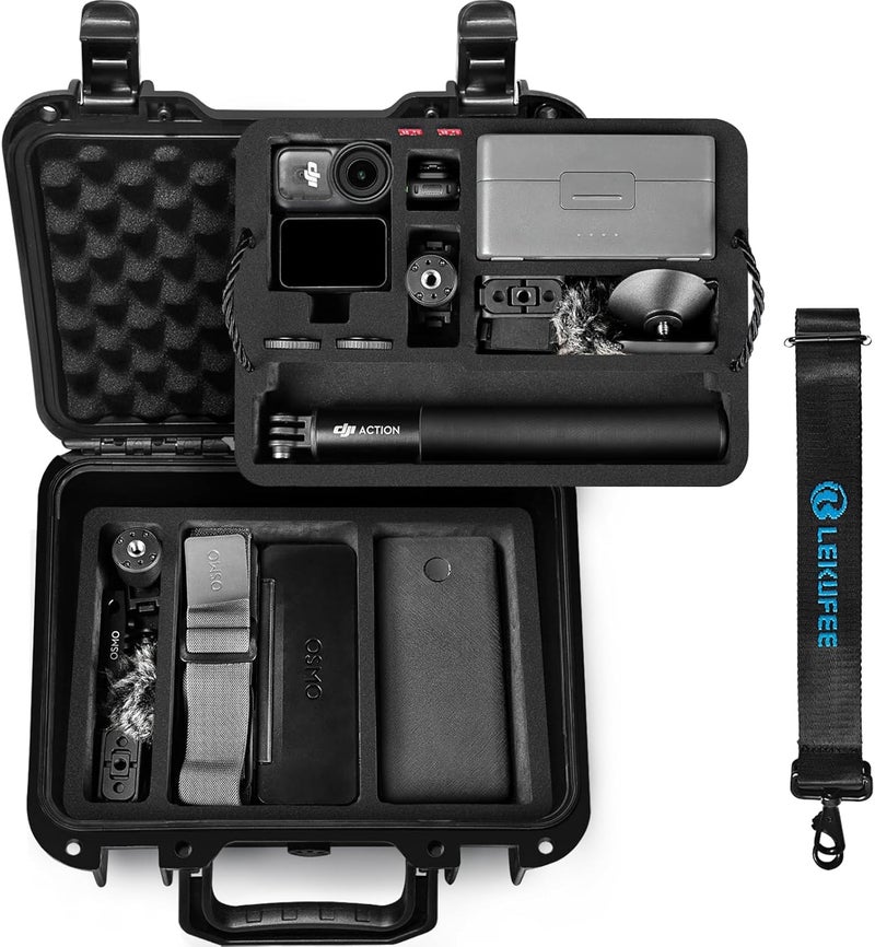 Lekufee Portable Waterproof Hard Case for DJI Osmo Nano, Standard Combo (64GB / 128GB) - Vlogging Camera, DJI Mic 3/2/Mini, More Accessories(Case Only) - Image 1