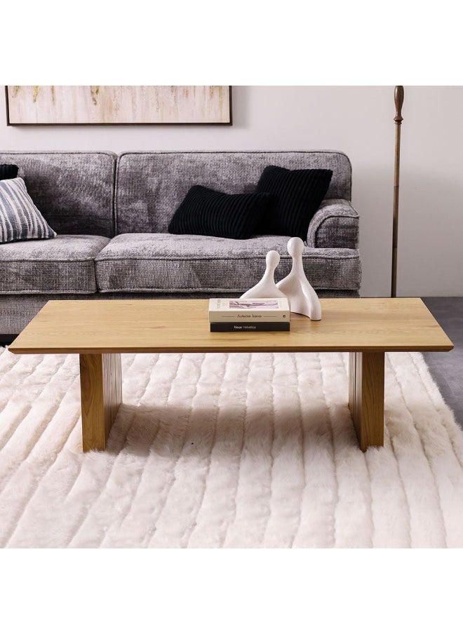 DANUBE HOME Calibra Coffee Table Modern Household Small Tea Table Space Saving Wood Tea And Coffee Desk For Living Room Home Office - Light Oak  - Image 3