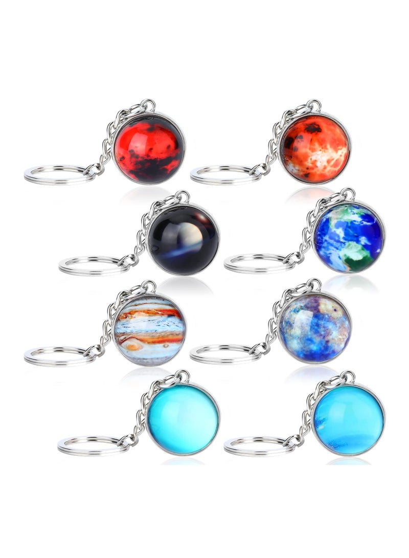 MAKINGTEC Solar System Keychains, 8Pack Luminous Planets Keychain, Mini Planet Gift Galaxy Keychain Art Picture of Eight for Birthday Gifts Space Enthusiasts - Image 1