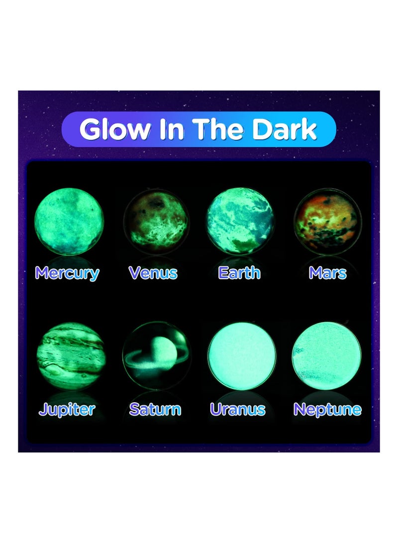 MAKINGTEC Solar System Keychains, 8Pack Luminous Planets Keychain, Mini Planet Gift Galaxy Keychain Art Picture of Eight for Birthday Gifts Space Enthusiasts - Image 3