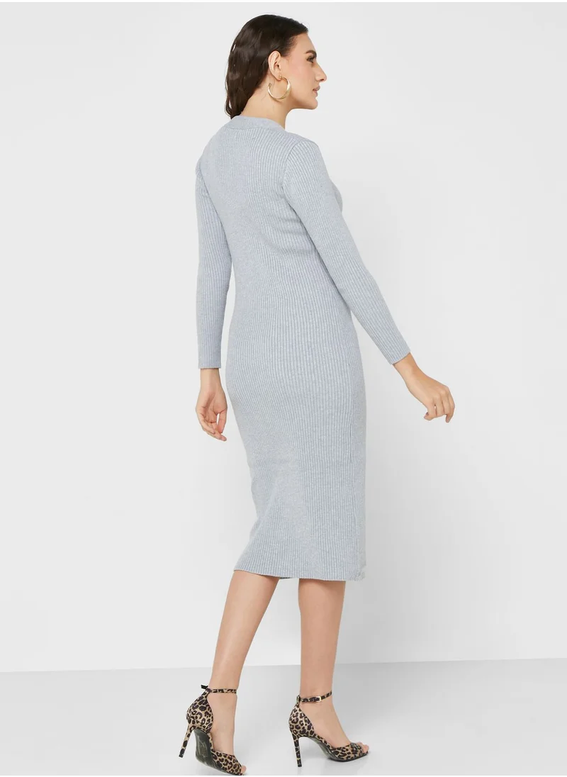 GLAMOROUS V-Neck Knitted Dress